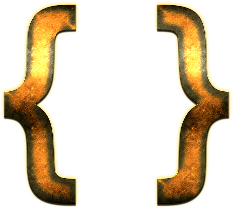 Curly Brackets Vector Png Image (gold, black, yellow)