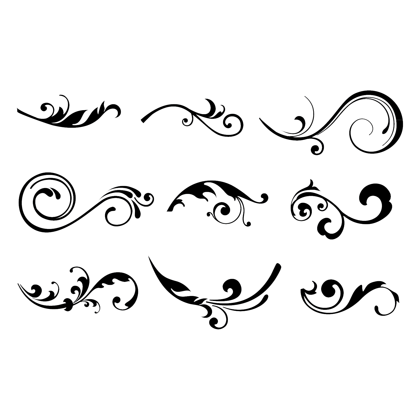 Curly Transparent Png (black, lavender, white)