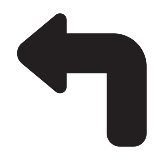 Turn Left Sign Free Png Icon Download (black)