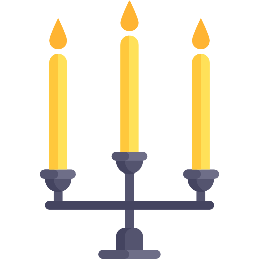 Burning Candlestick Png Transparent Image (indigo, white, gold, lavender, gray)