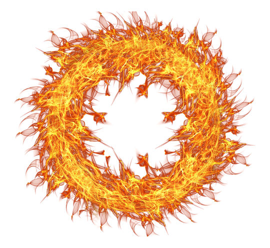 Burning Smoke Fire Flame Circle Png (black)