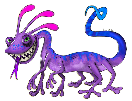 Purple Lizard Png Transparent Image (purplish red, black)