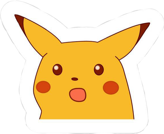 Surprised Pikachu Png Image (black, orange, beige, white)