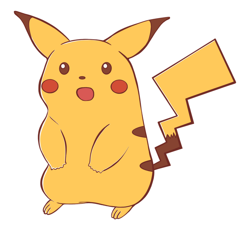 Surprised Pikachu Png Isolated Pic (black, salmon)