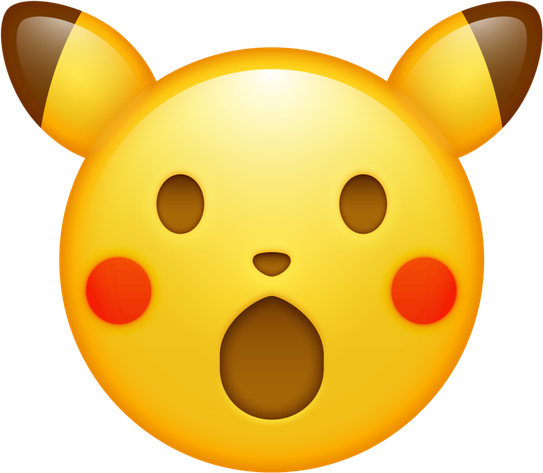 Surprised Pikachu Png (black, orange, gold)