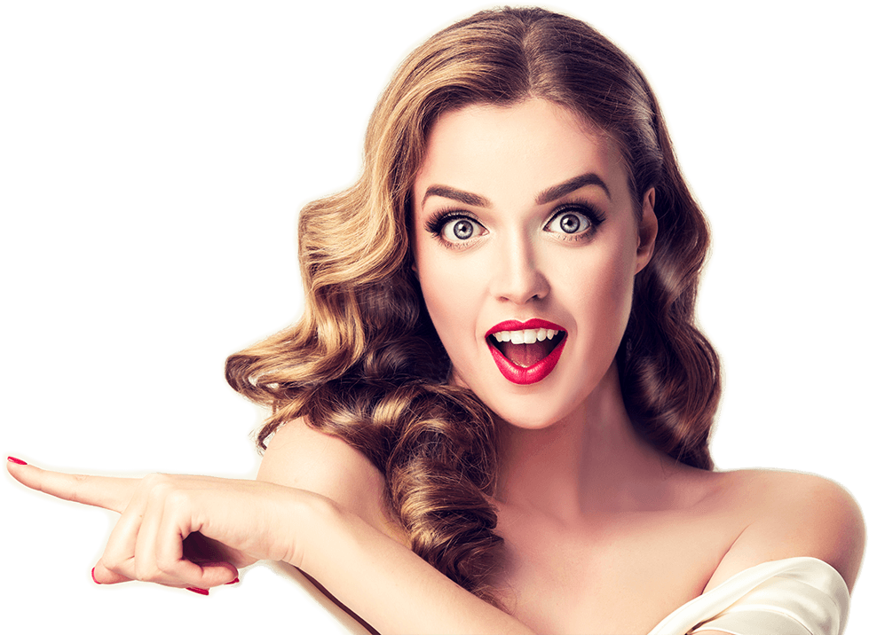 Surprised Woman Model Png Image (black, beige)