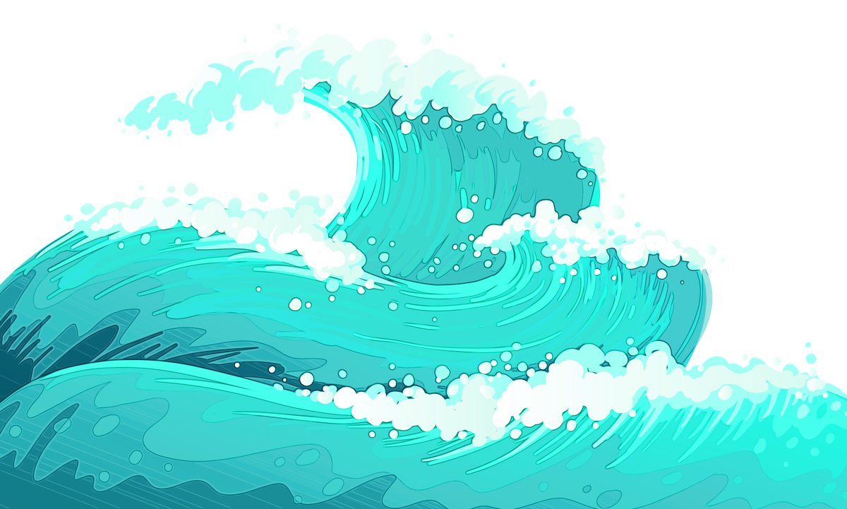 Turquoise Wave Png Image (greenish blue, black, teal, white)