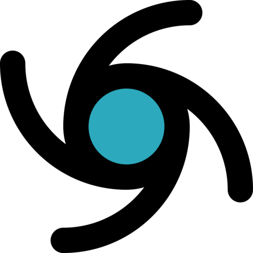 Hurricane 2 Free Png Icon (black, teal)