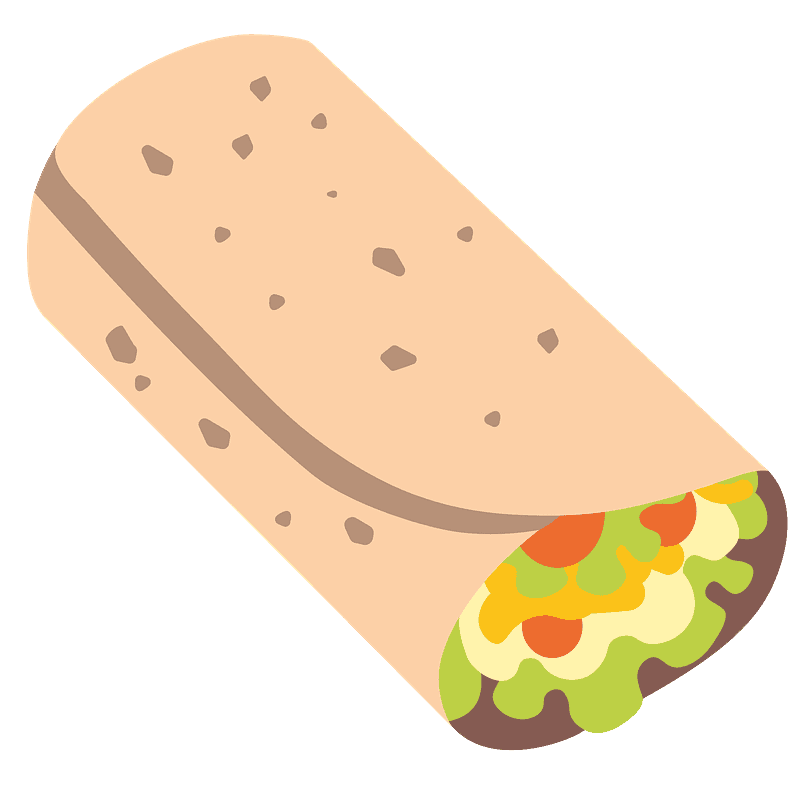 Burrito Mexican Transparent (gold, beige, gray, pink)