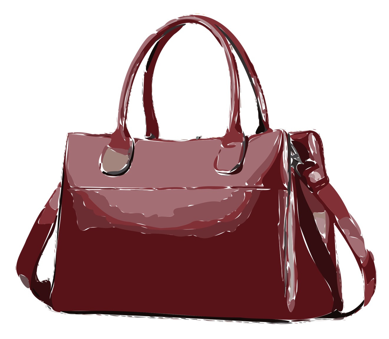 Purse Transparent Png (gray, black, maroon)