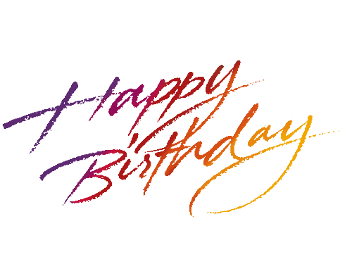 Cursive Birthday Text Png (pink, beige, white)