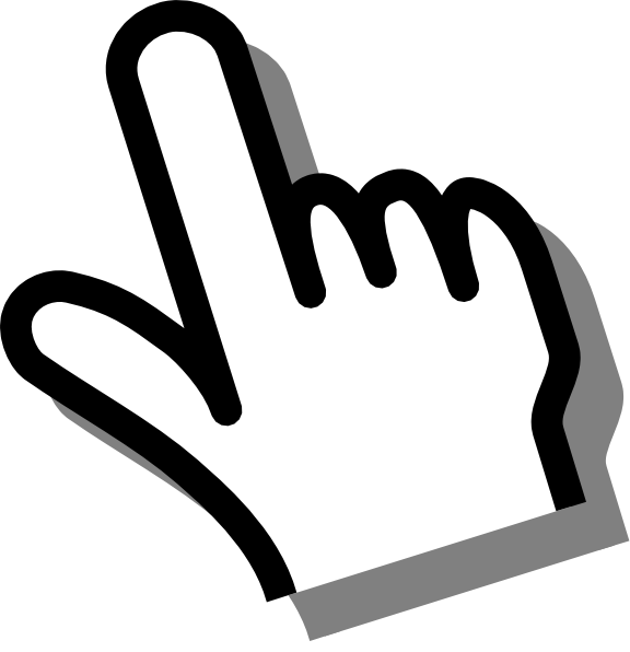 Cursor Hand Png Clipart (white, gray, black)