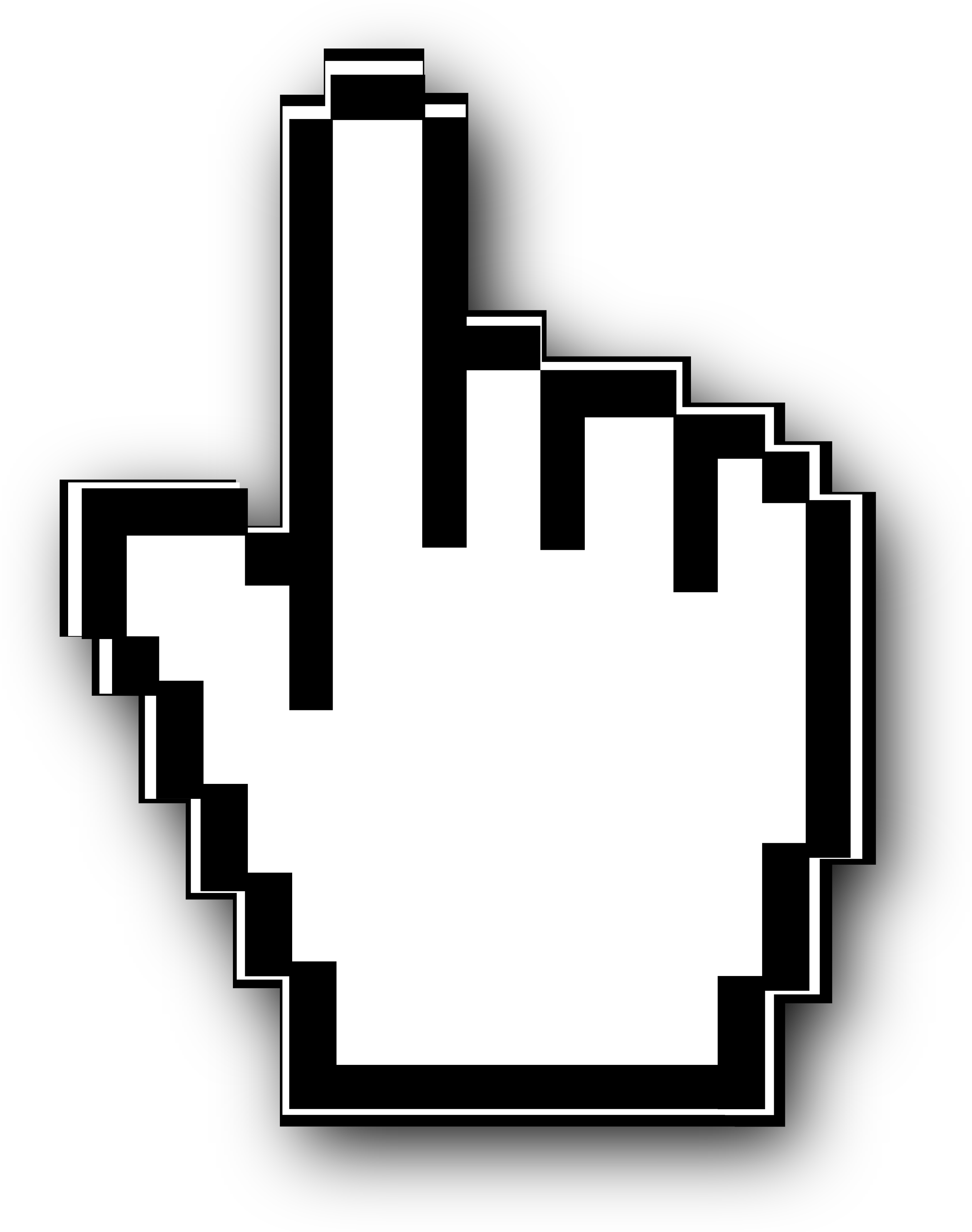 Cursor Hand Png Image (gray, silver, black, white, indigo)