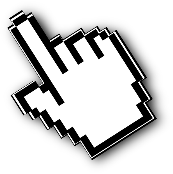 Cursor Hand Png Transparent Image (white, gray, black)