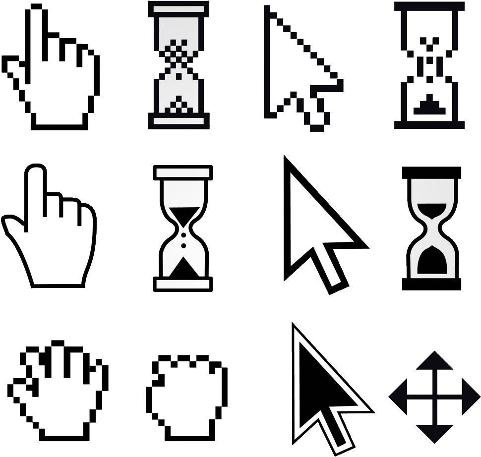 Cursor Transparent Isolated Images Png (black, white)