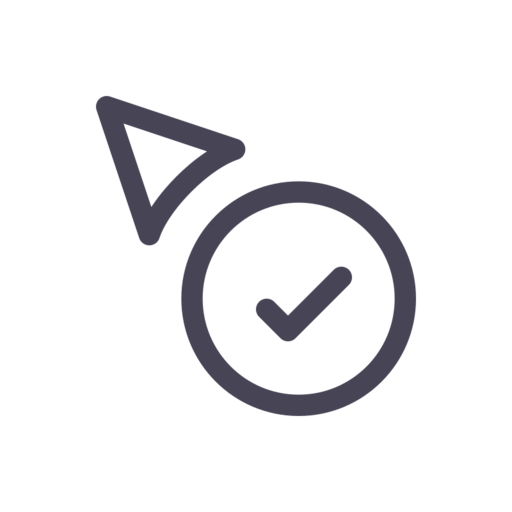 Cursor Check Free Png Icon (black, indigo)