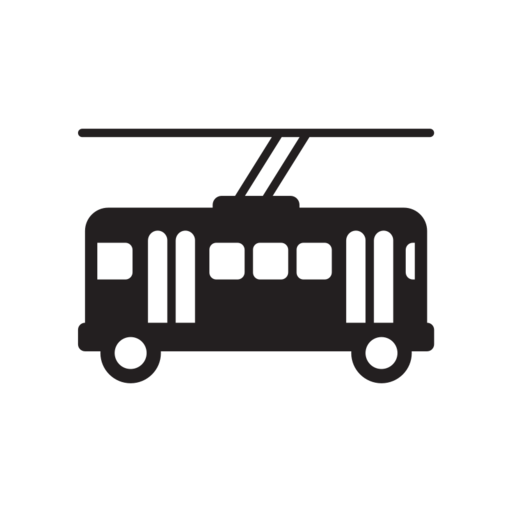 Bus Train Tram Free Png Icon (black)