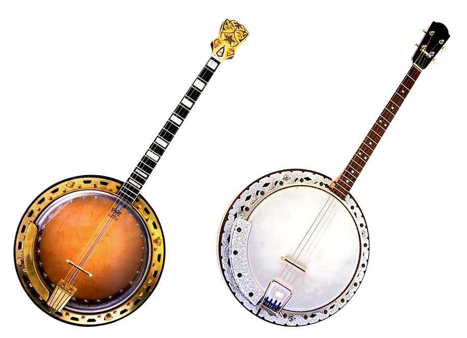 Music Banjo Mandolin Guitar Transparent Png (white, black)