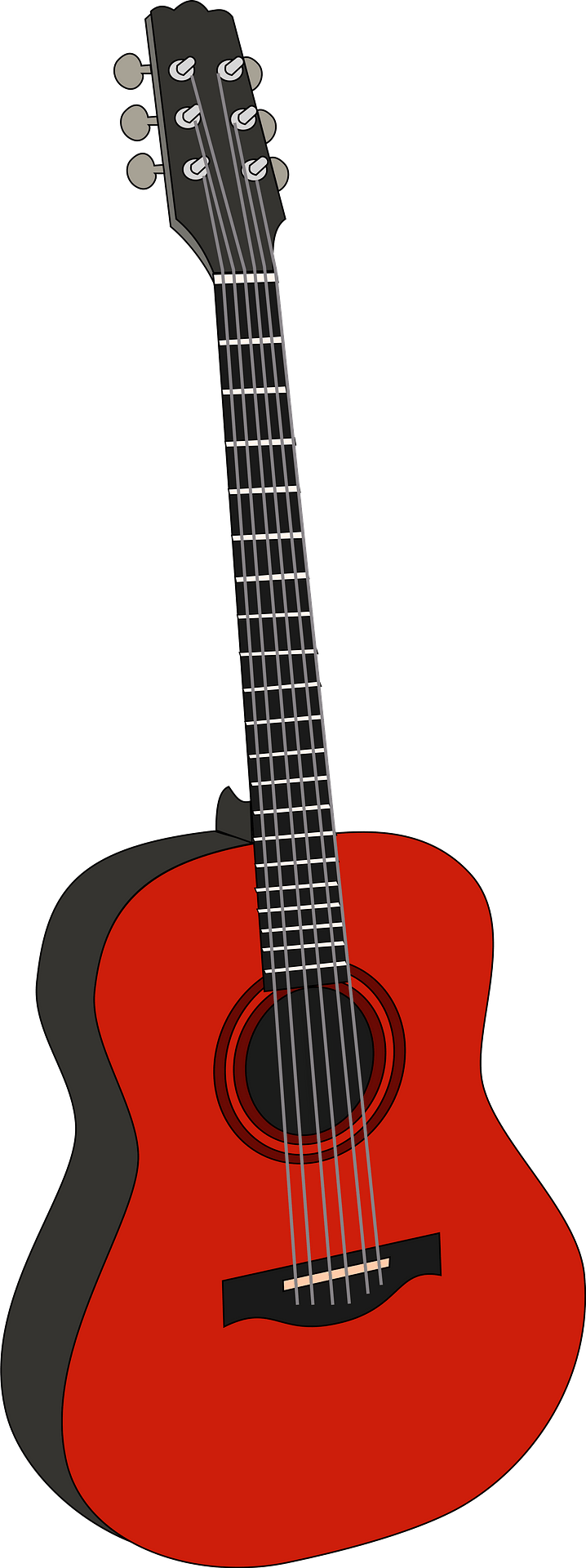 Music Red Guitar Png Image (red, gray, black)