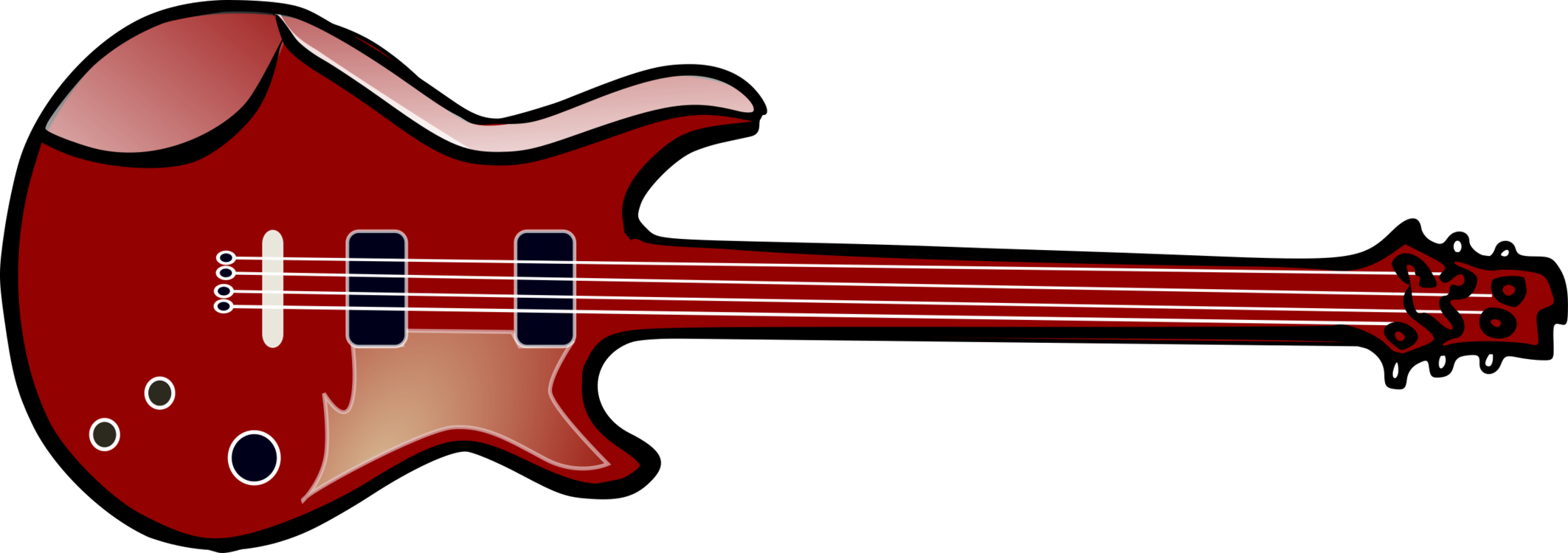 Music Red Guitar Png Transparent Image (black, maroon)