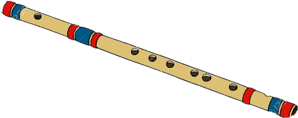 Musical Bamboo Flute Transparent Png (black, salmon)