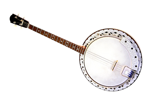 Musical Banjo Mandolin Png (white, black)