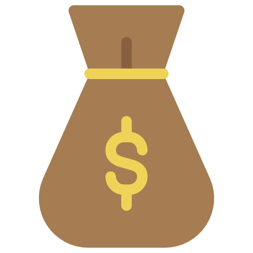 Business Color Money Bag Icon Free Png Icon Download (gray, gold, salmon, black)