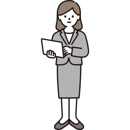 Business Person With A Personal Computer Female Free Png Icon (silver, white, black, gray)