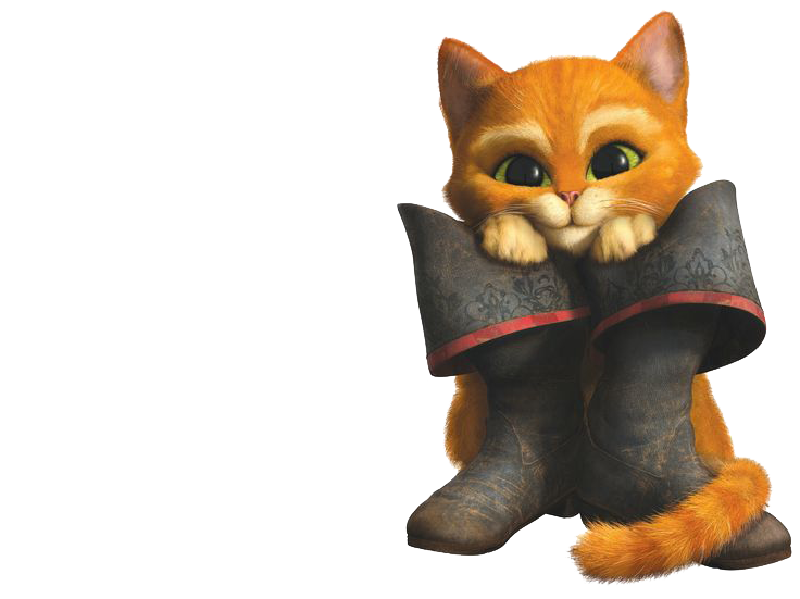 Puss In Boots Png File (black, white)