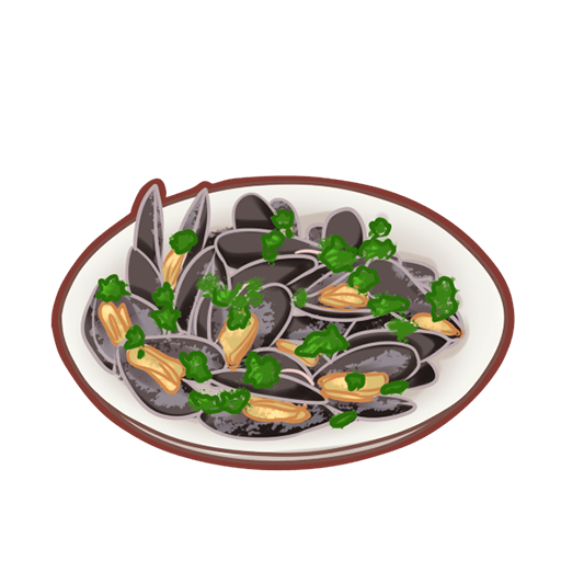 Mussel Seafood (beige, black, gray)