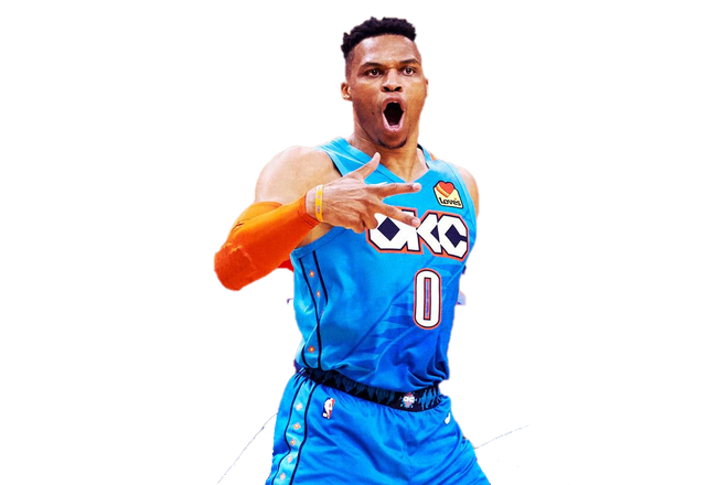 Russell Westbrook Png File (red, black, greenish blue)