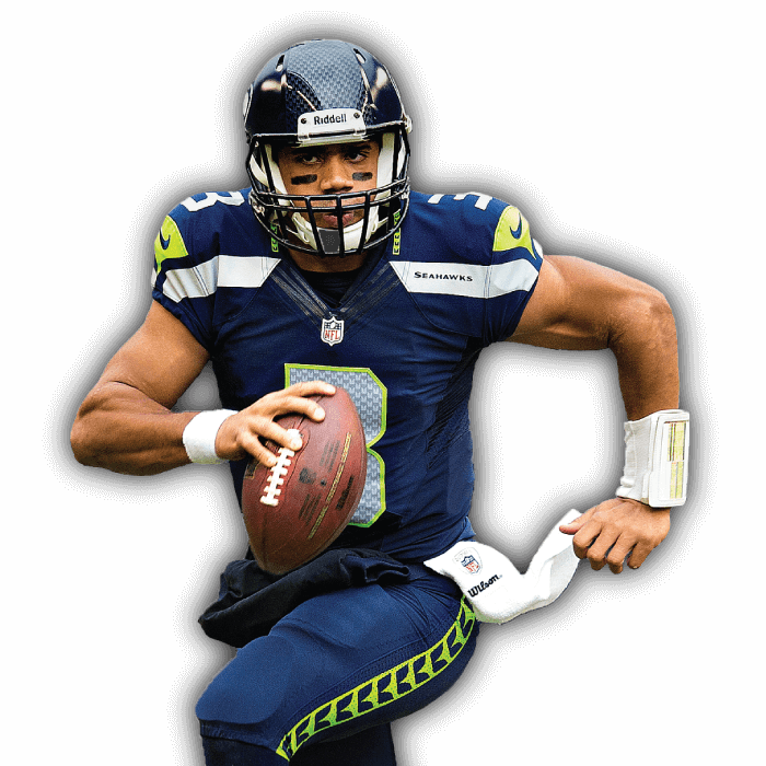 Russell Wilson Png Image (black, white)