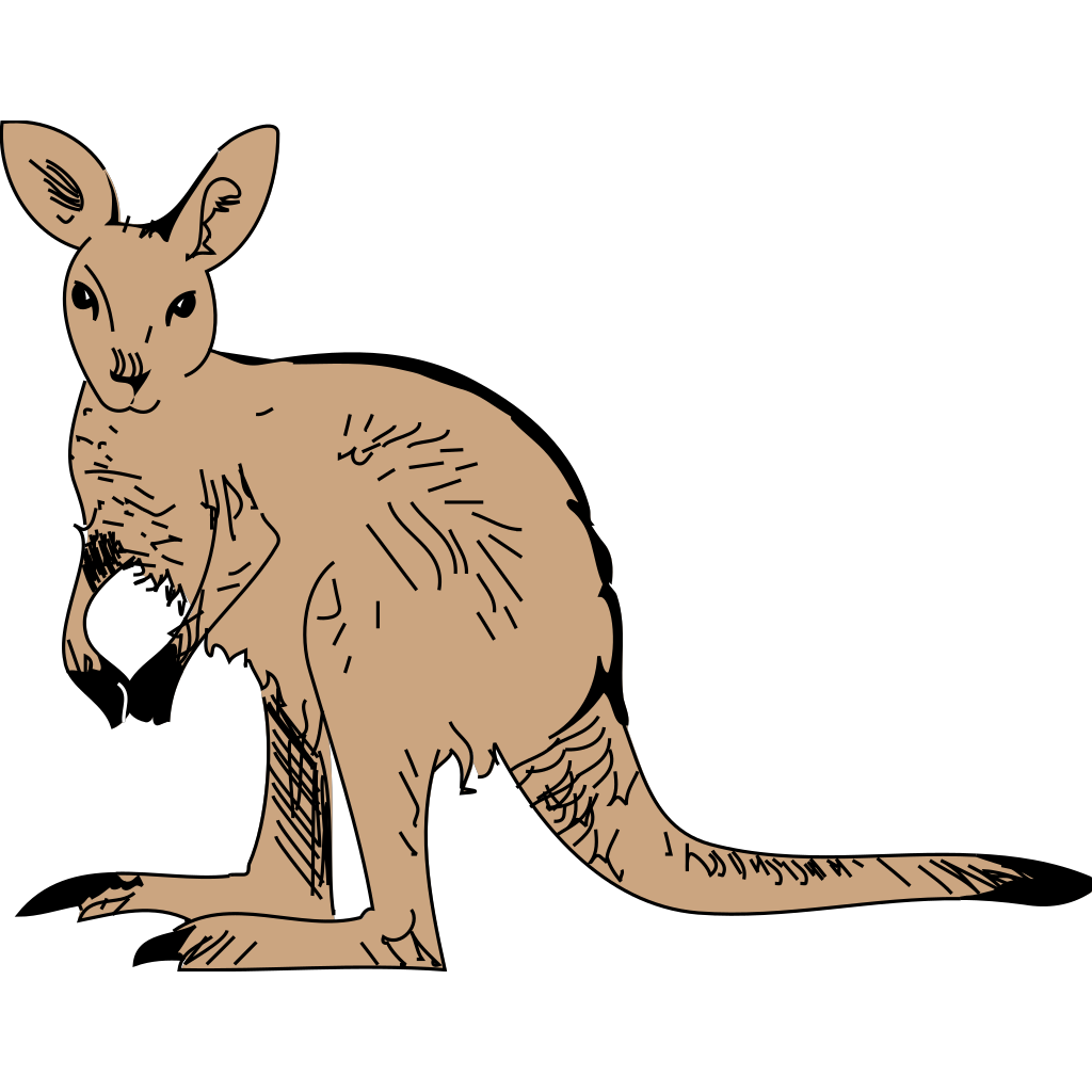 Australia Kangaroo Png Image (salmon, black)