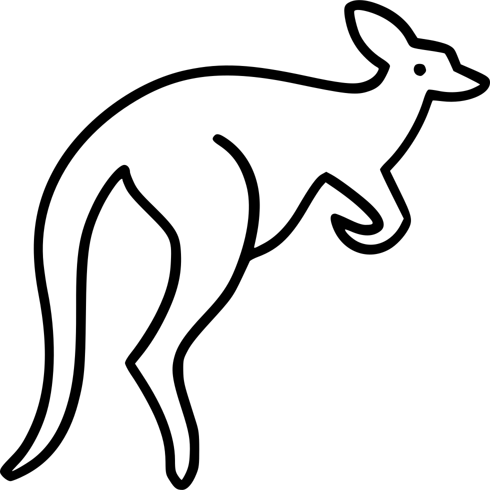 Australia Kangaroo Png (white, black)