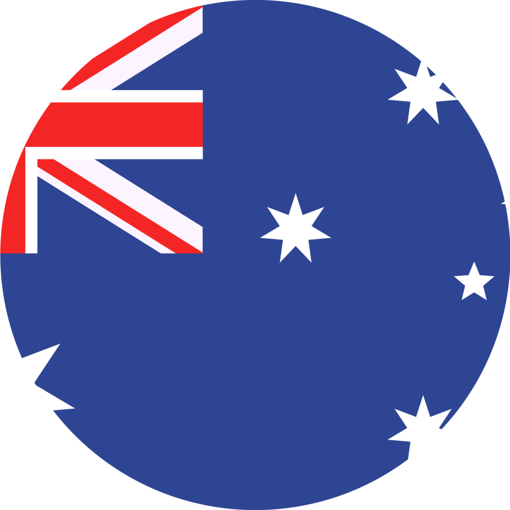 Australia Transparent Background (teal, white, indigo, black, red)