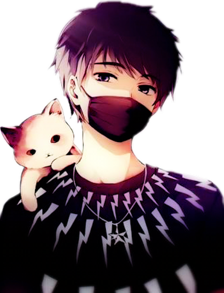 Cute Anime Boy Png Photos (black)