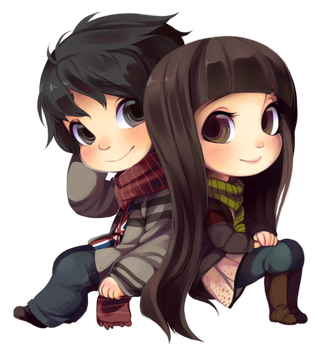 Cute Anime Couple Png Hd (indigo, gray, beige, black, maroon)