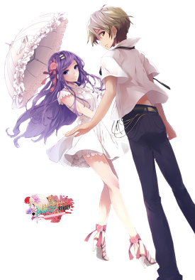 Cute Anime Couple Png Photo (black, indigo, white)