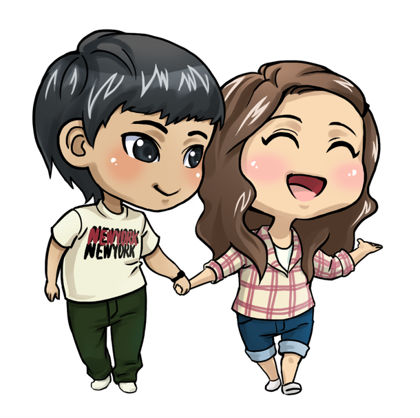 Cute Anime Couple Transparent Images Png (pink, beige, black, maroon, silver)