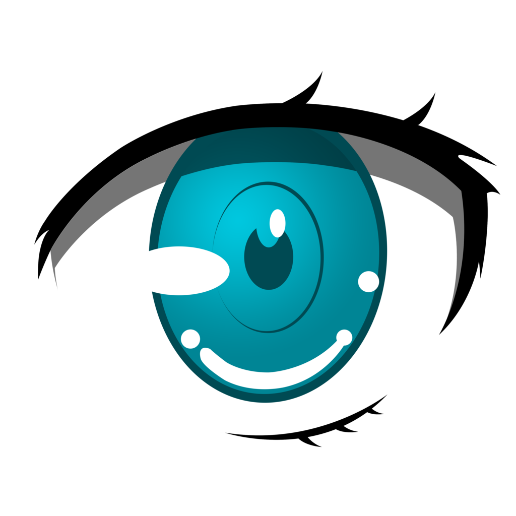 Cute Anime Eyes Png File (gray, black, white, teal)