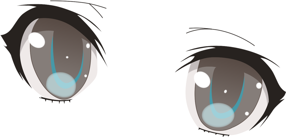 Cute Anime Eyes Png Image (gray, black, white)