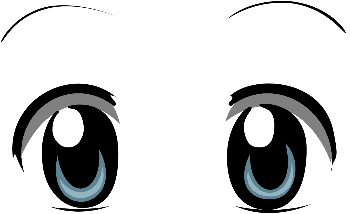 Cute Anime Eyes Png Photos (gray, black, white)