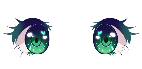 Cute Anime Eyes Transparent Png (pink, navy, white, black, silver)