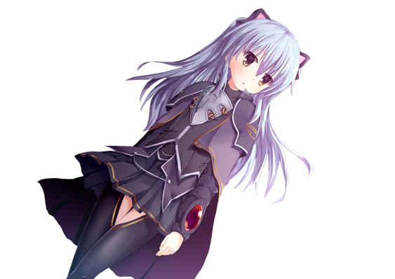 Cute Anime Girl Render Png Hd (gray, black, silver)