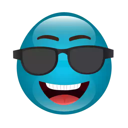 Cute Blue Emoji Background Png (white, indigo)