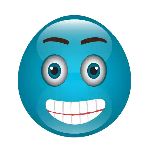 Cute Blue Emoji Download Png Image (white)