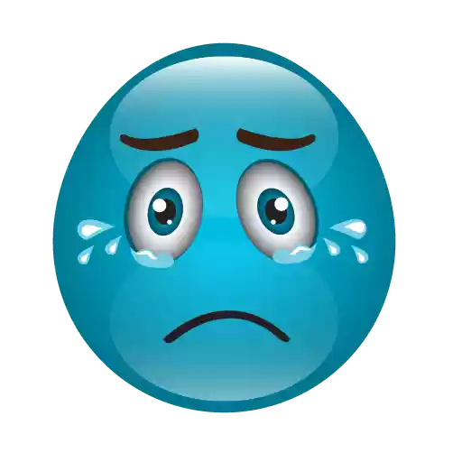 Cute Blue Emoji Png Free Download (white)