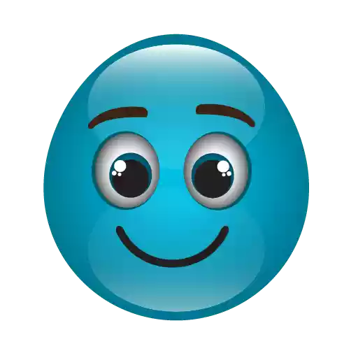 Cute Blue Emoji Png Image (gray, white, teal)