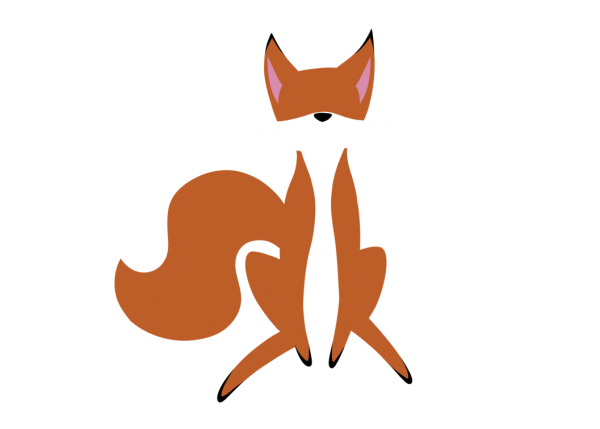 Cute Fox Vector Png Clipart (black, chocolate, white)