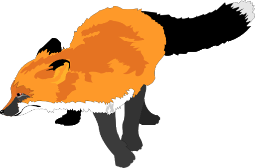 Cute Fox Vector Png Pic (orange, chocolate, indigo, white, black)